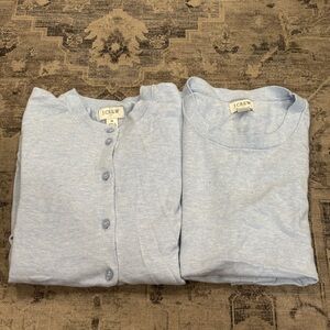 NWT J.Crew Factory Cotton Cardigan & shell set”Lightweight Classic SZ S/XS